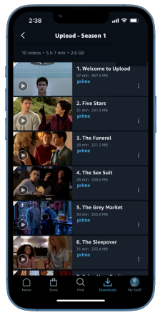 Amazon Prime Video Downloads på iPhone