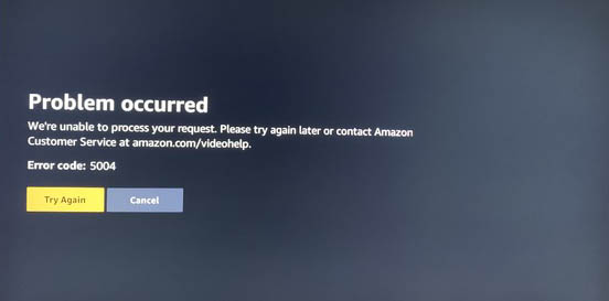 Código de error 5004 de Amazon Prime Video