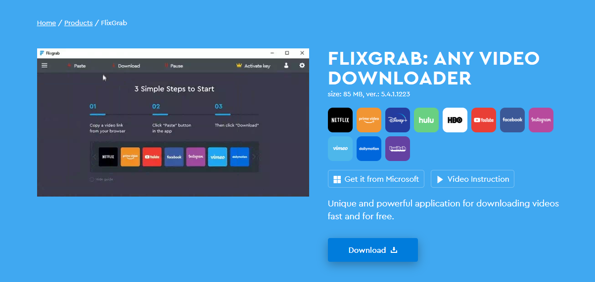 ทางเลือกอื่นของ AnyStream FlixGrab