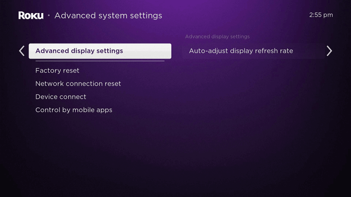 Desactivar la actualización automática de pantalla en Roku