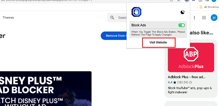 Zablokuj reklamę Disneya za pomocą rozszerzenia