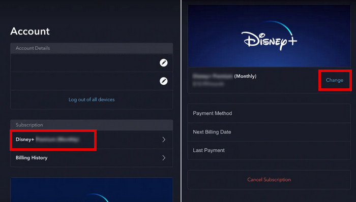 Change Disney Subscription Plan