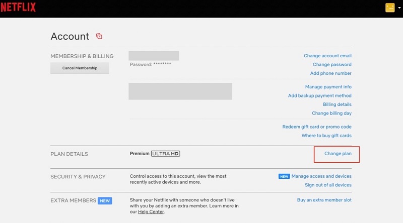 Change Netflix Subscription Plan