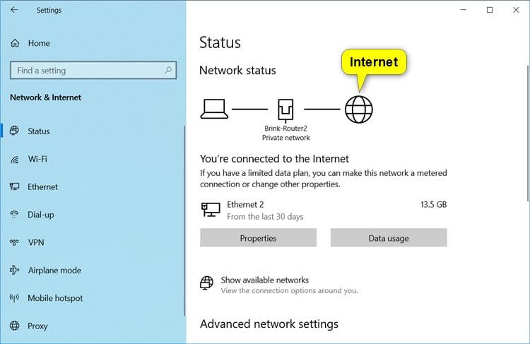 Check Internet Connection Windows