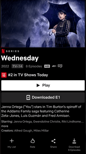 Download Wednesday on Netflix