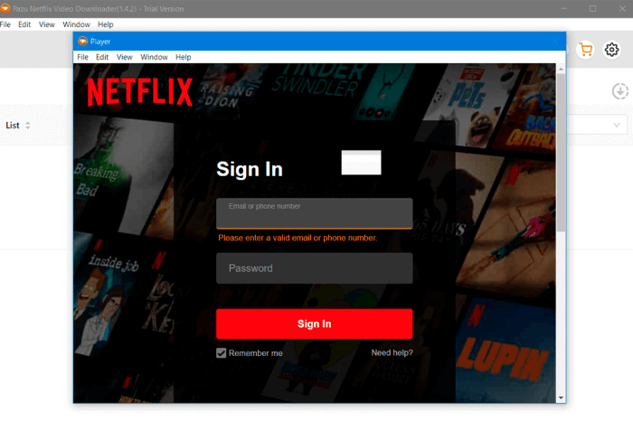 Friendly Interface of Pazu Netflix Video Downloader