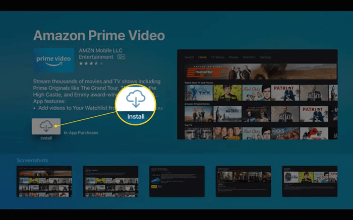 Installa l'app Amazon Prime su Apple TV