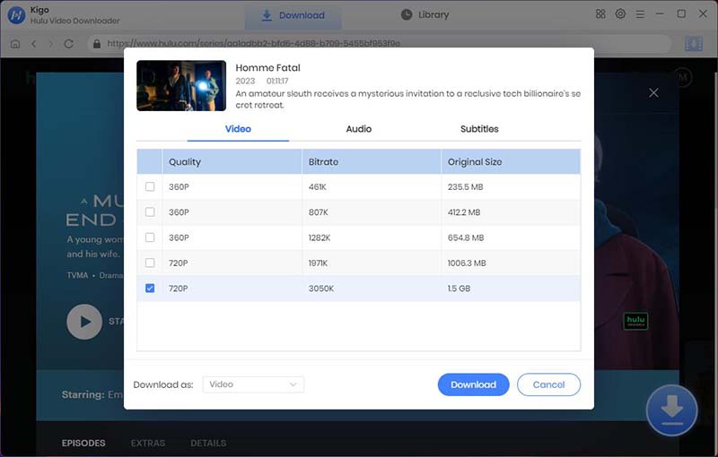 Kigo Video Quality Settings