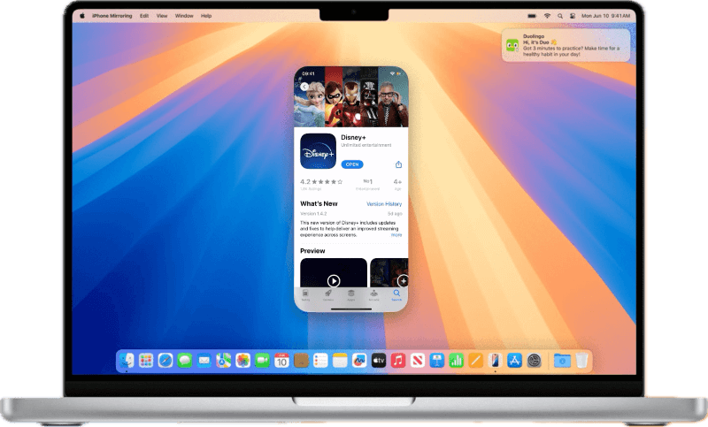 Contrôler l'application iPhone Disney Plus sur Mac