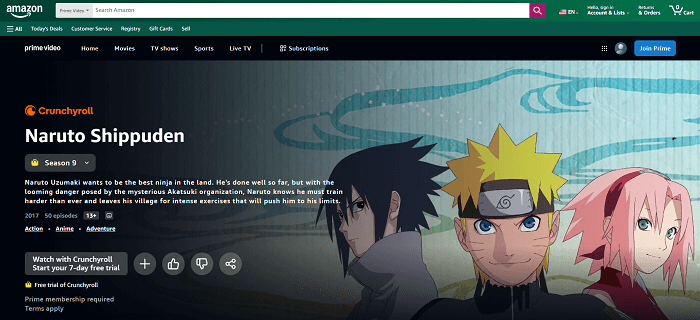 Naruto Shippuden Series on Prime Video