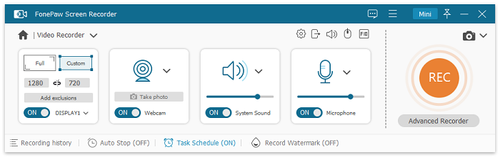 Optag streaming video FonePaw Screen Recorder