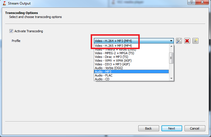 Set MP4 as Output Format