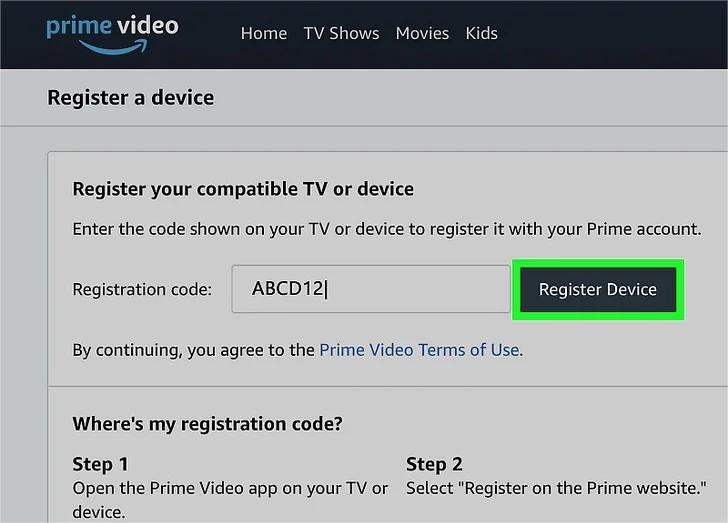 Volver a registrar Prime Video