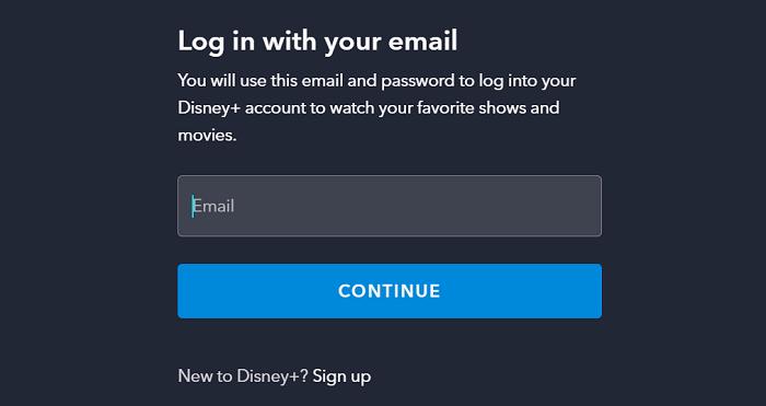Sign in to your Disney Plus account