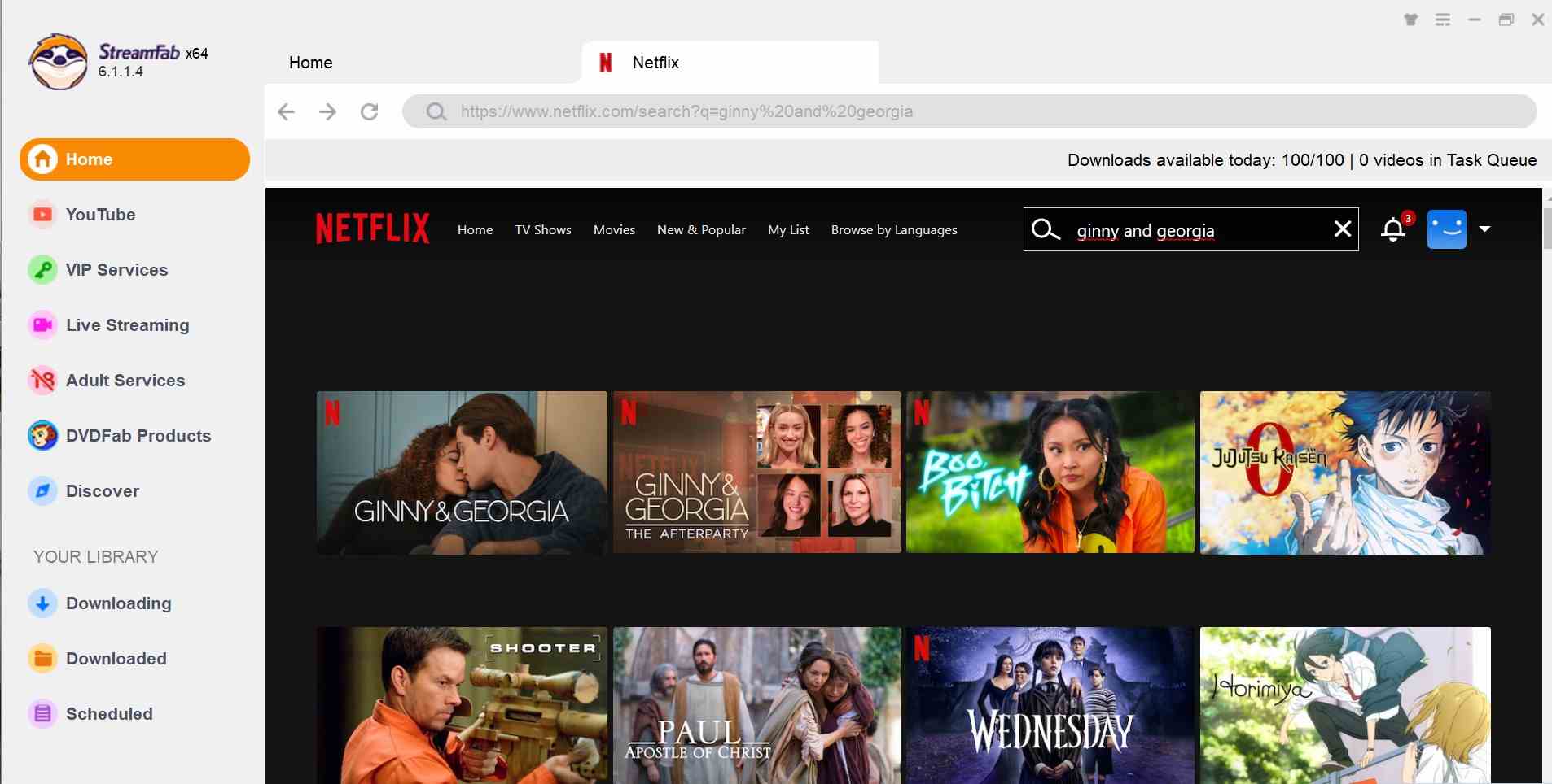 Strona główna programu StreamFab Netflix Downloader