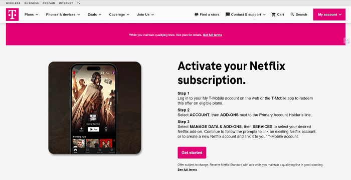 T-Mobile Netflix Subscription Discount