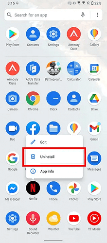 Uninstall Netflix on Android Phone
