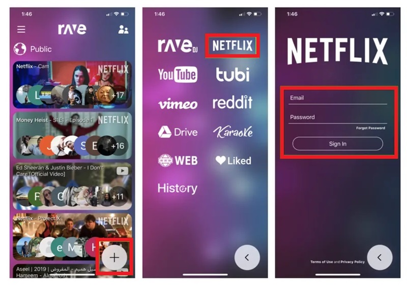 Katso Netflix yhdessä Phone Ravessa